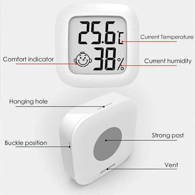 Lot de 2 Mini Thermomètre Hygromètre Intérieur Digital à