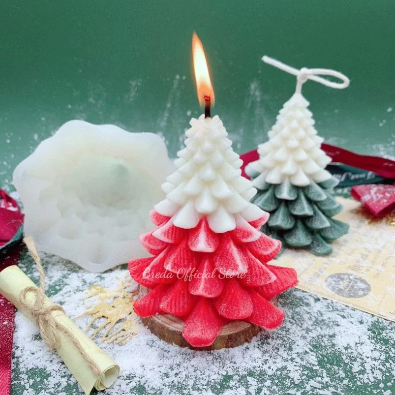 3 Stampi A Forma Di Albero Di Natale In Silicone, 3D, Per Candele