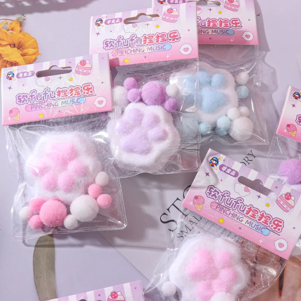 Cute Cat Claw Cat Paw Squishy Toys Decompressing Sticky Texture Cat Claw Squeezing Toy Kids Toys Slow Rebound Stress Relief Toy 4