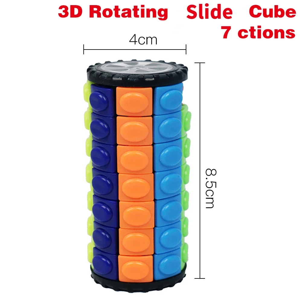 Puzzle Cube 3D Rotating Slid Tower Decompression Child Toy Parent-child Montessori Prop Gift