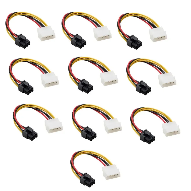 Lot 10PCS Banggood 4 Pin Molex to 6 Pin PCI-Express PCIE Video Card Power Converter Adapter Cable PC Computer Accessories novastar cvt310 fiber converter led controller system accessories 100 240 v 50 60 hz connect the sending card to led display