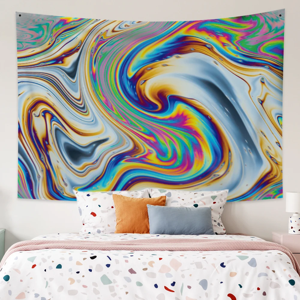 

3D Psychedelic Colorful Marble Pattern Printed Tapestry Nordic Bedroom Living Room Deco Hippie Tapestries Wall Hanging