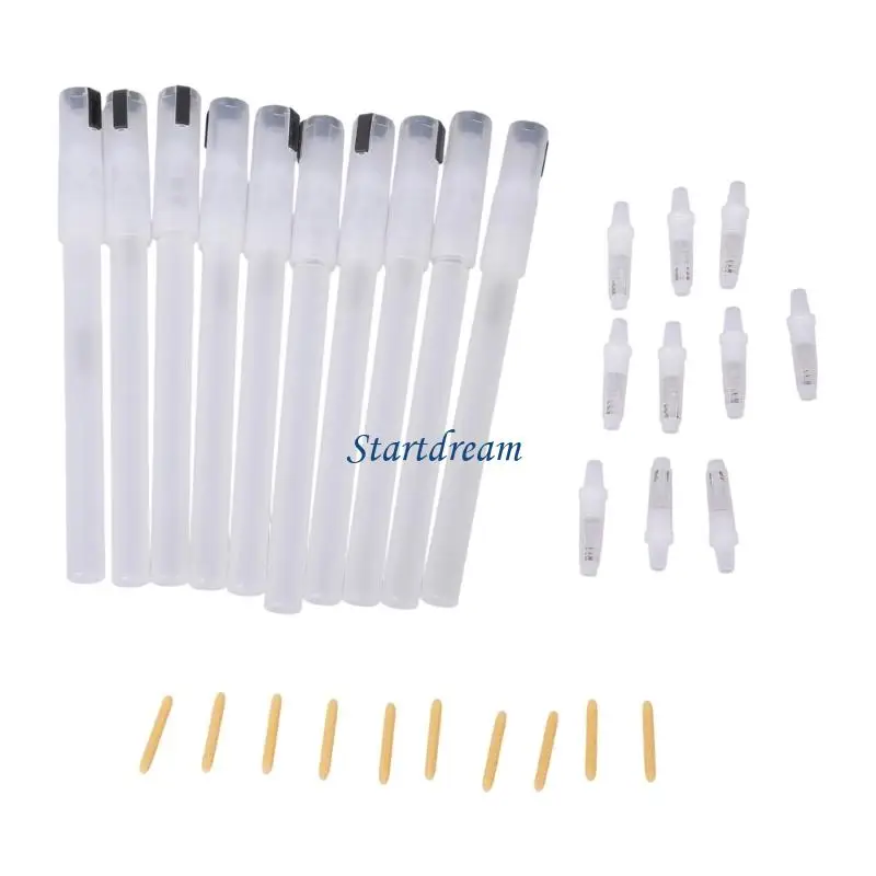 DIY 아트 프로젝트 및 산업용 마킹을위한 10Pack 리필 가능 페인트 마커 펜 팁 K92C가있는 투명 아크릴 잉크 마커