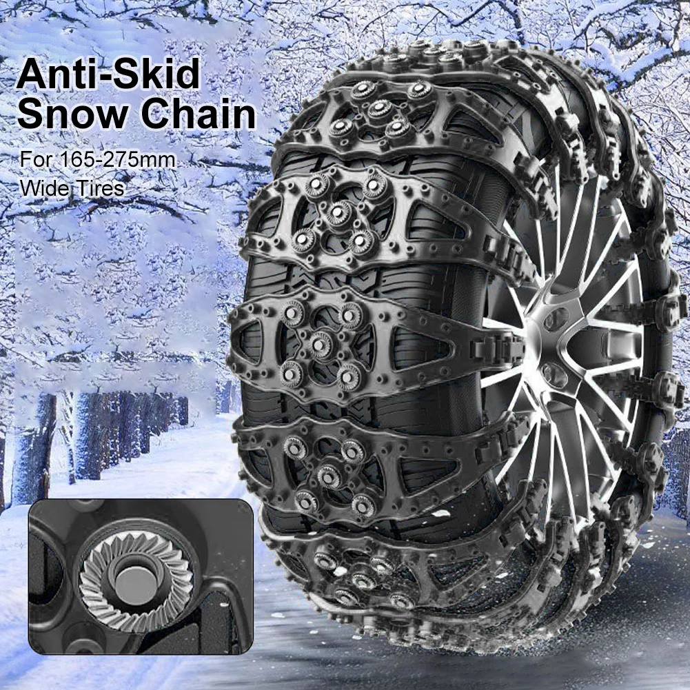 4PCS Universal Car Snow Chain Winter Tire Wheels Chains Car Anti-Skid Snow Chains For Tire Width 165-275mm Car Tires Accessories
