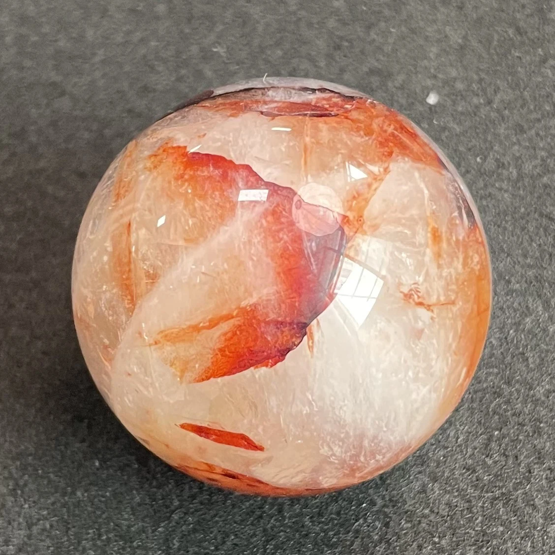 

90g Natural Stone Clear Quartz Sphere Rainbow Red Crystal Ball Rock Decoration Rough Polished Healing Y277