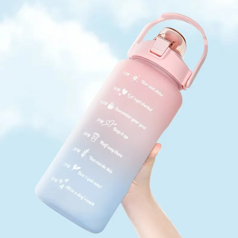 Description Picture 6 of item3pcs/set Water Bottles Motivational Sports Drinking Bottle With Time Marker Portable Reusable Plastic Cups Outdoor Travel Gym