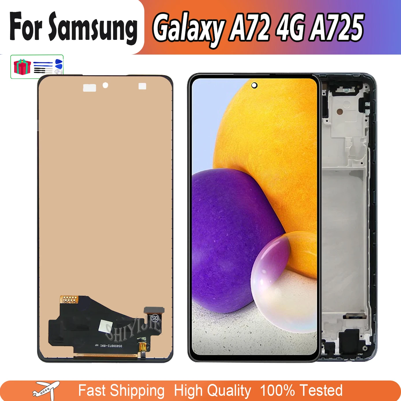 

ЖК-дисплей 6,7 дюйма для Samsung Galaxy A72, 4G, A725F, сенсорный ЖК-дисплей для Samsung A725F/DS, A725M, запчасти для ремонта, набор дигитайзера