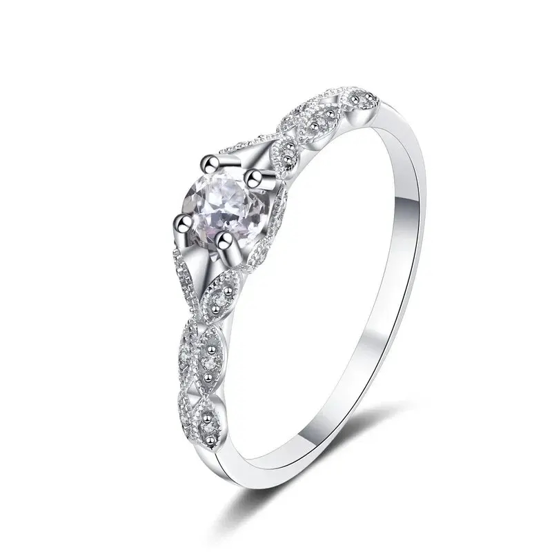 Sterling Silver Amethyst Zirconia Women's Ring