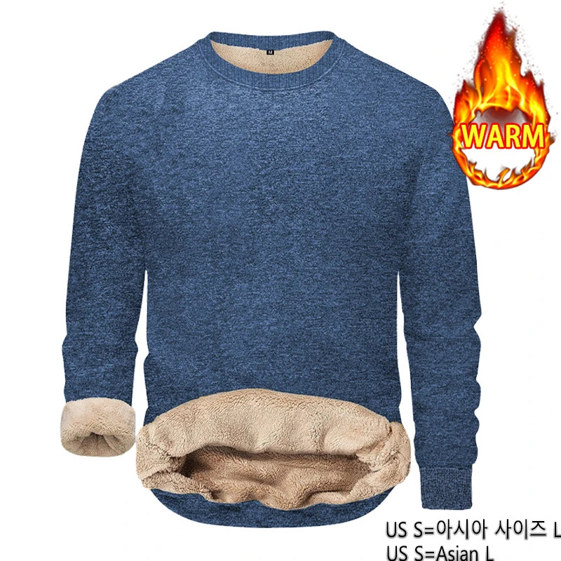 Animal Game Men Fleece Sweatshirts Casual Pullover Slim Thermal Underwear Male Sherpa Lined Streetwear Thermal Winter Shirts