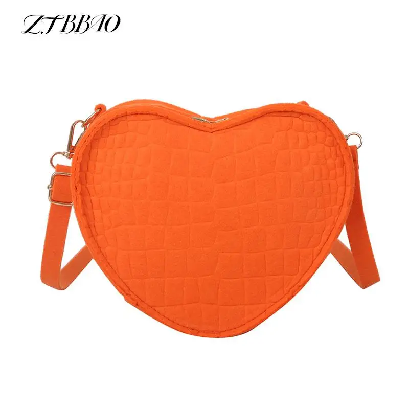 

New Fashion Simple Handbag Purses Casual Heart Shaped Houlder Bags Crossbody Bag For Women