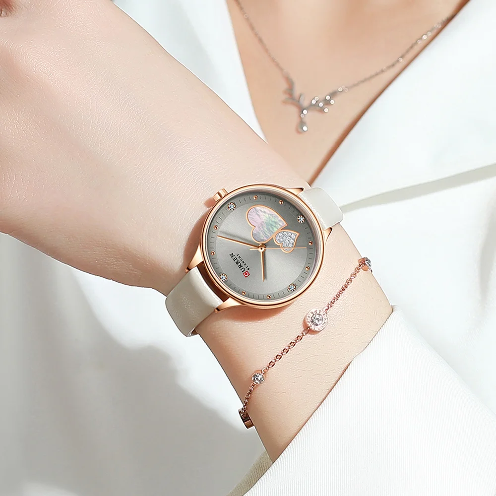 

Wristwatch Women Fashion Leather Quartz CURREN Watches Charming Rhinestone Female Clock Zegarki Damskie