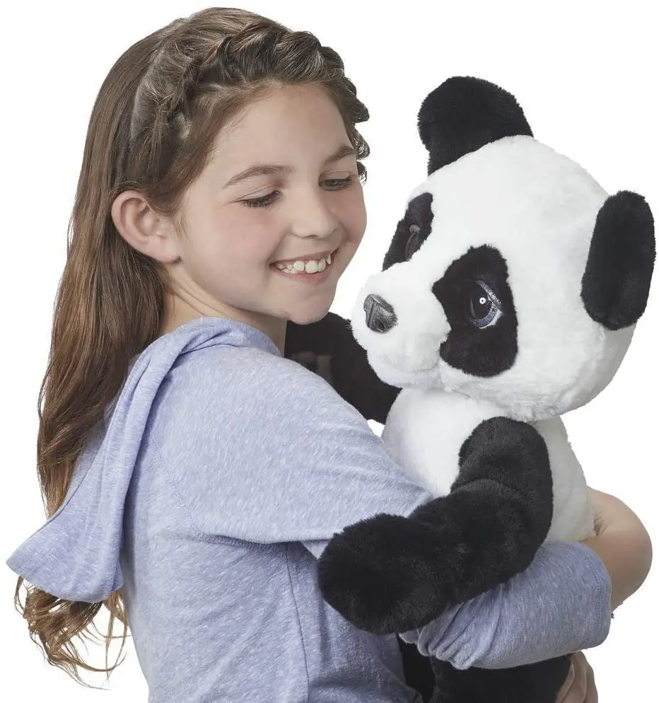 FurReal Friends Plum Curious Panda Cub Interactive Plush Ages 4 Toy Play Bottle 
