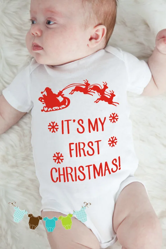 

My First Christmas New Born Baby Clothes Baby Romper Baby Girl Clothes Summer New Born Baby Clothes Print Kids Clothing M