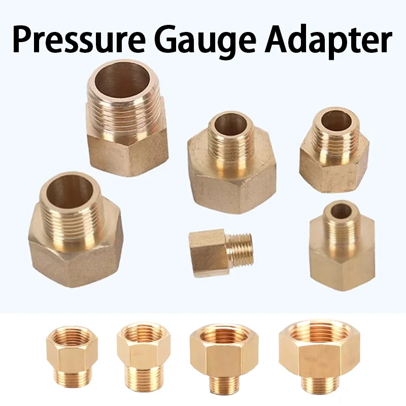 10pcs Brass Fitting Quick Coupler Adapter Male To Female Pressure Gauge Conversion Copper Joint 1/8