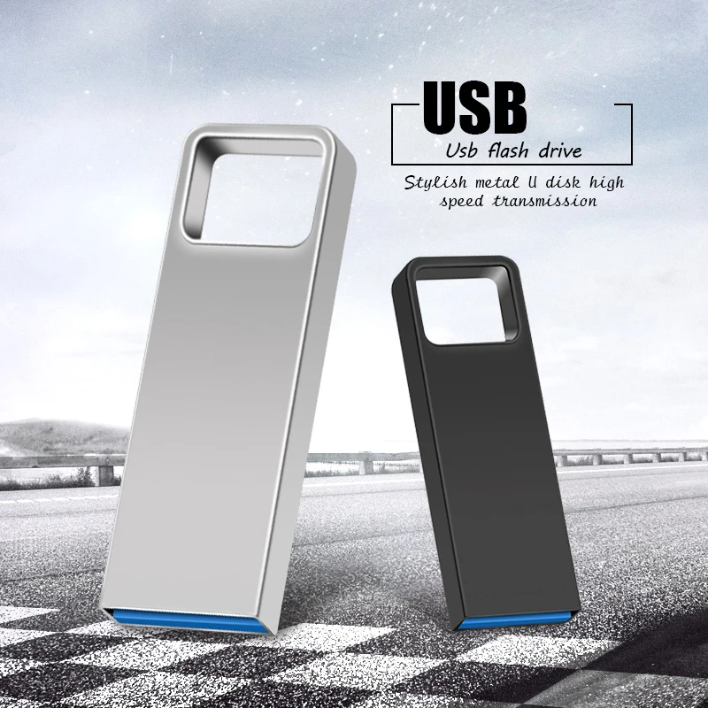 실버 메탈 USB 플래시 드라이브, 고속 펜 드라이브, U 스틱 메모리 스틱, 32GB, 64GB, 소형 U 디스크, 펜드라이브, 128GB, 인기 판매