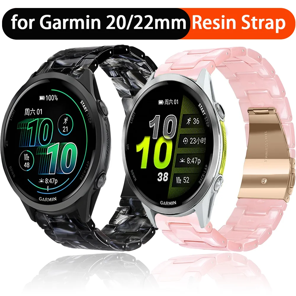 Elegant Resin Strap for Garmin Smartwatches – Available in 20/22mm