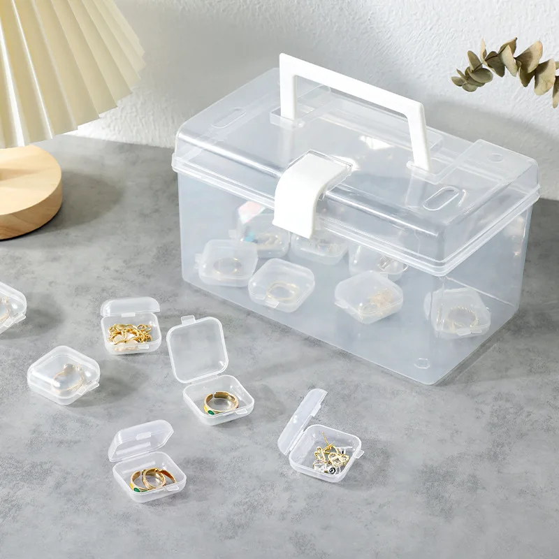 10 Pcs Clear Small Storage Box Plastic Transparent Container with Lid  Organizer