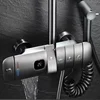 White Piano Digital Shower System Rainfall Shower Head Brass Hot Cold Bathroom Mixer Faucets Tap Thermostatic Piano Shower Set 5
