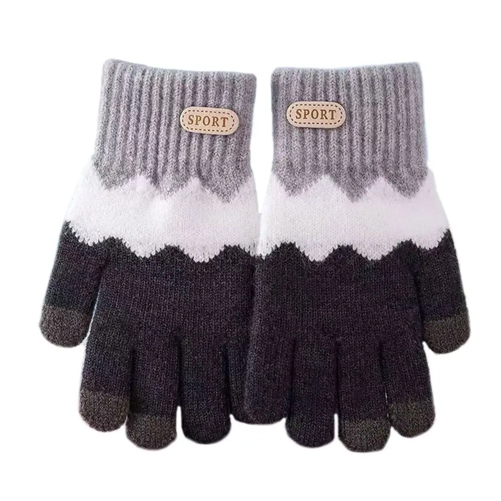 Knitted Winter Gloves for Kids Coldproof Full Finger
