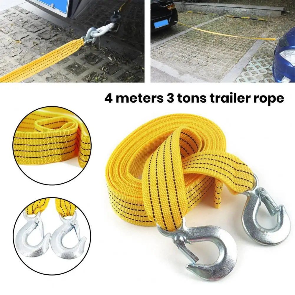 Stainless Steel Car Tow Strap Heavy-duty Nylon Car Traction Rope for Emergency Vehicle Towing Durable Auto Tow Strap for Trucks