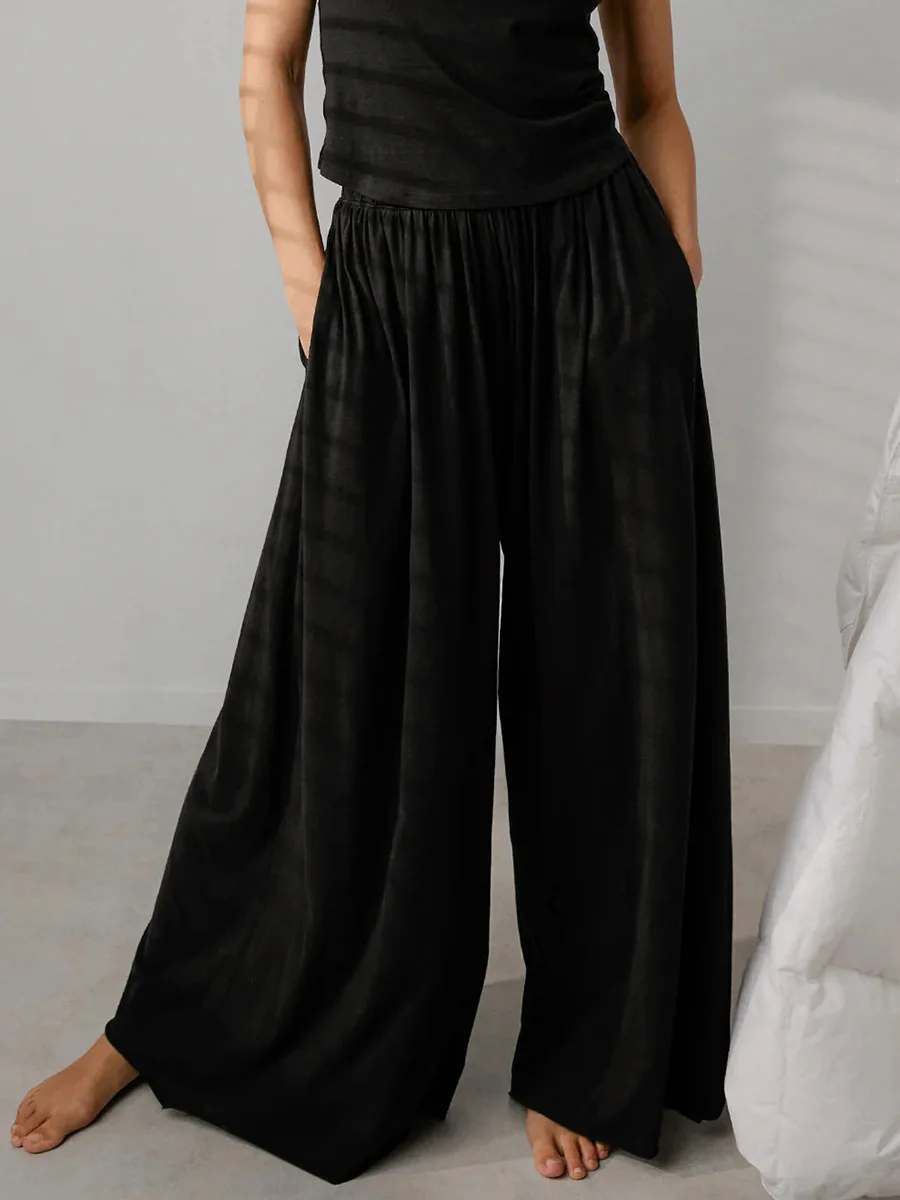 Bornladies  Autumn New Loose Pants Women's Fashion Hanging Wide Leg Pants Solid Color Casual Trousers