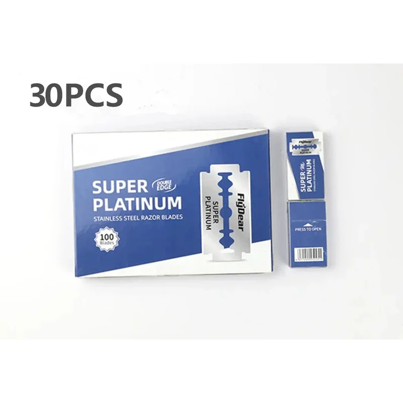 10/20/30/40/50/60PCS 스테인리스 스틸 소재 내구성 있는 이발사 면도날 더블 엣지 안전 면도기 추가 스테인리스 블레이드