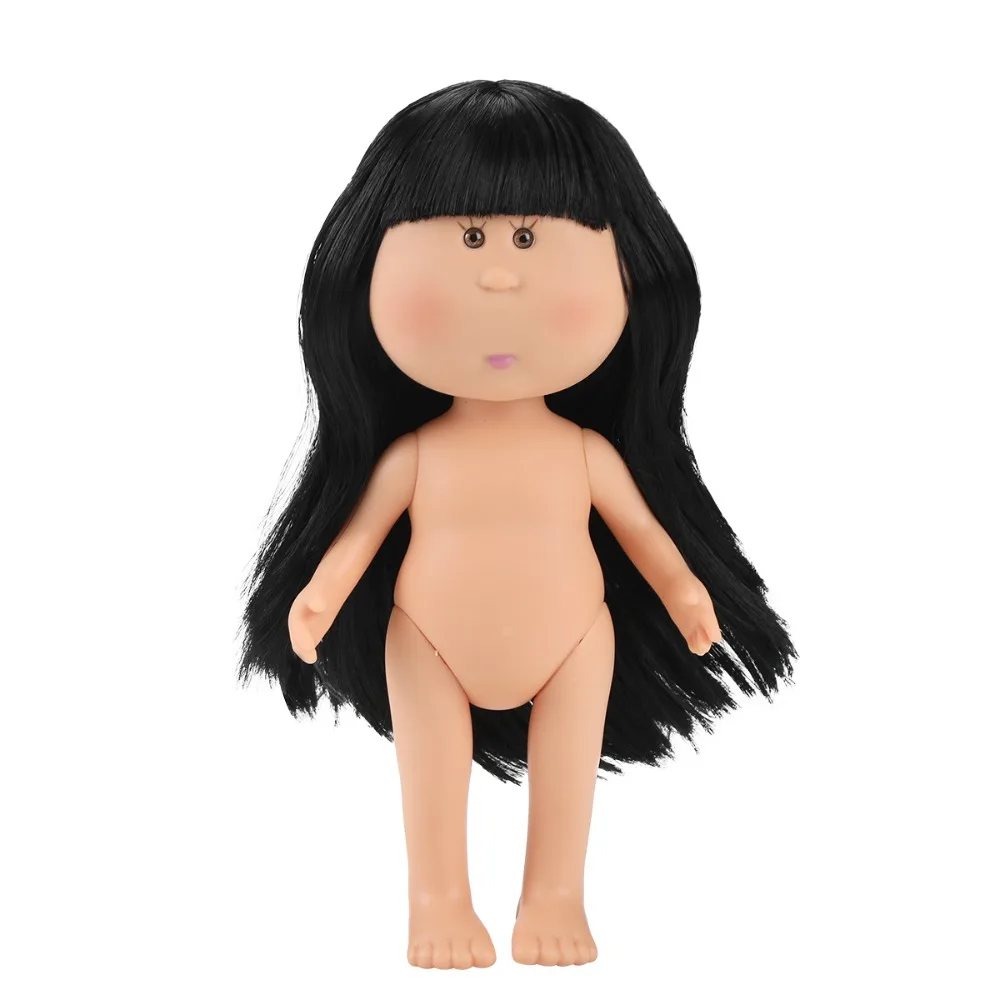 패션 곱슬머리 24cm 빈아이 비닐 인형 어두운 피부 드레스업 미아 포테이토 인형 24cm 가동형 액션 피규어 바디 DIY 장난감
