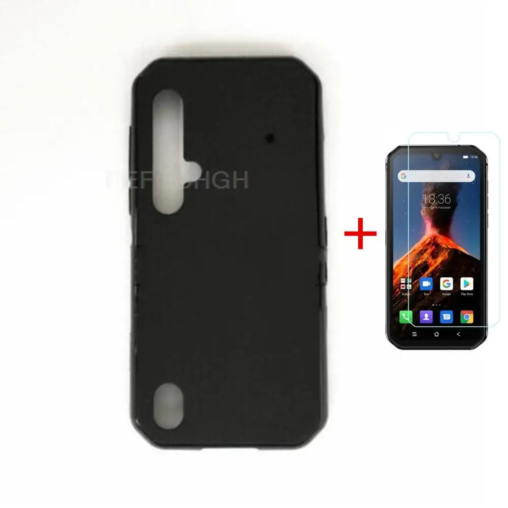 TTJ Custodia per Blackview BV9800 PRO, [2 Pezzi] Nero Morbido TPU Silicone Case Gel Sottile Cover + Pellicola Protettiva in Vetro Temperato per Blackview BV9800 PRO (6,3