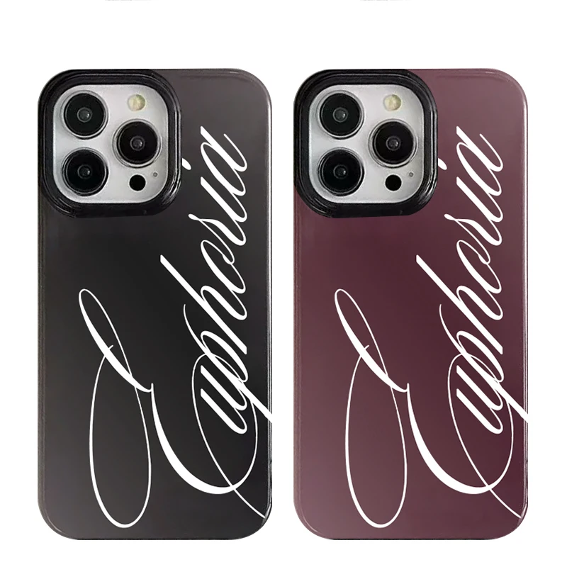 Euphoria Letter Art Wine Red Premium Phone Case