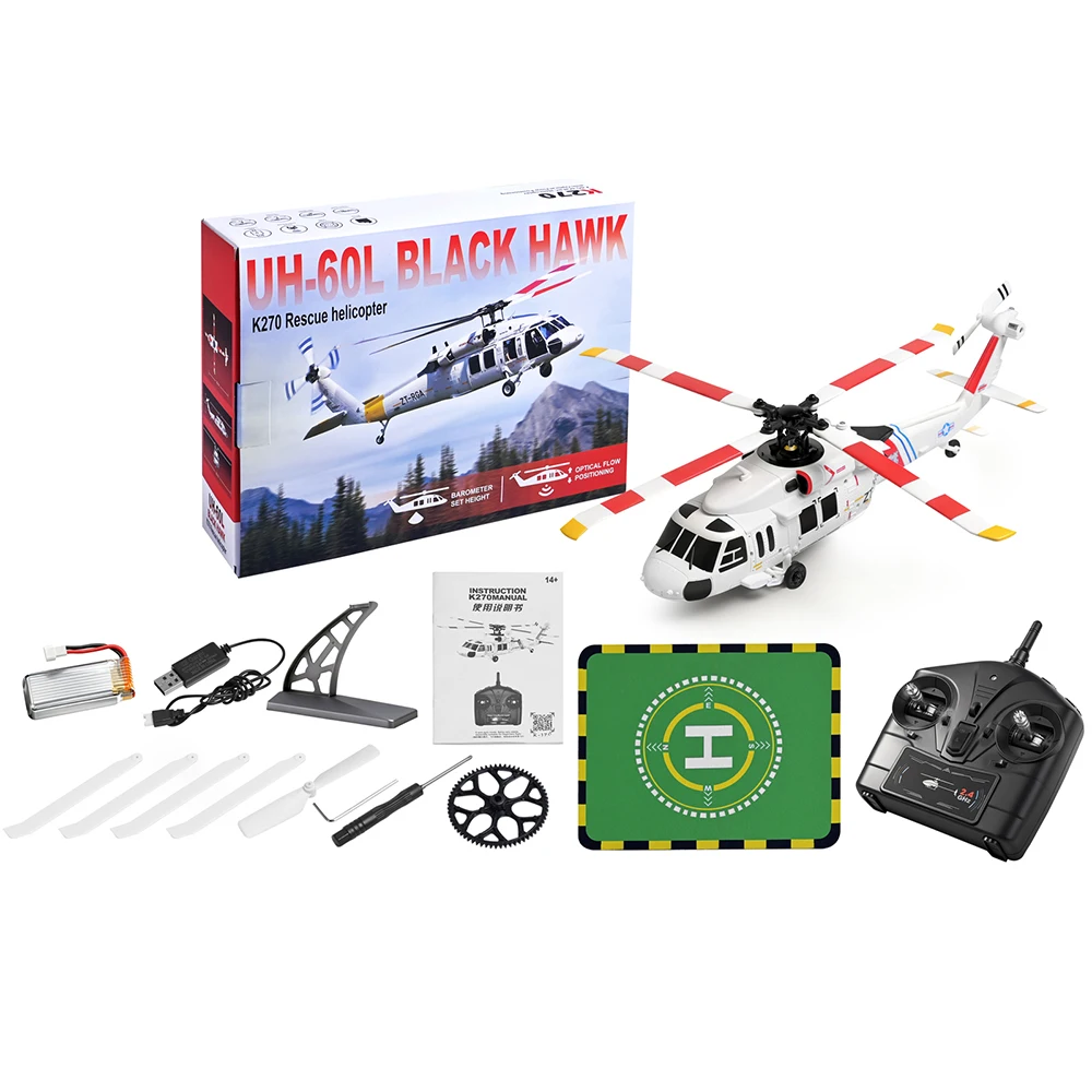Wltoys K270(UH-60L) 4채널 6축 자이로 광학 흐름 포지셔닝 RC RTF 헬리콥터
