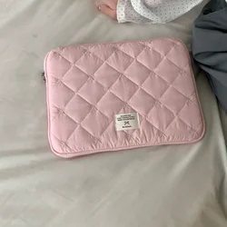 Lightweight Bow Knot Laptop & Tablet Sleeve - Cute Design, Soft Material, Shockproof Protective Case - 13 - 14.1inch (Pink)