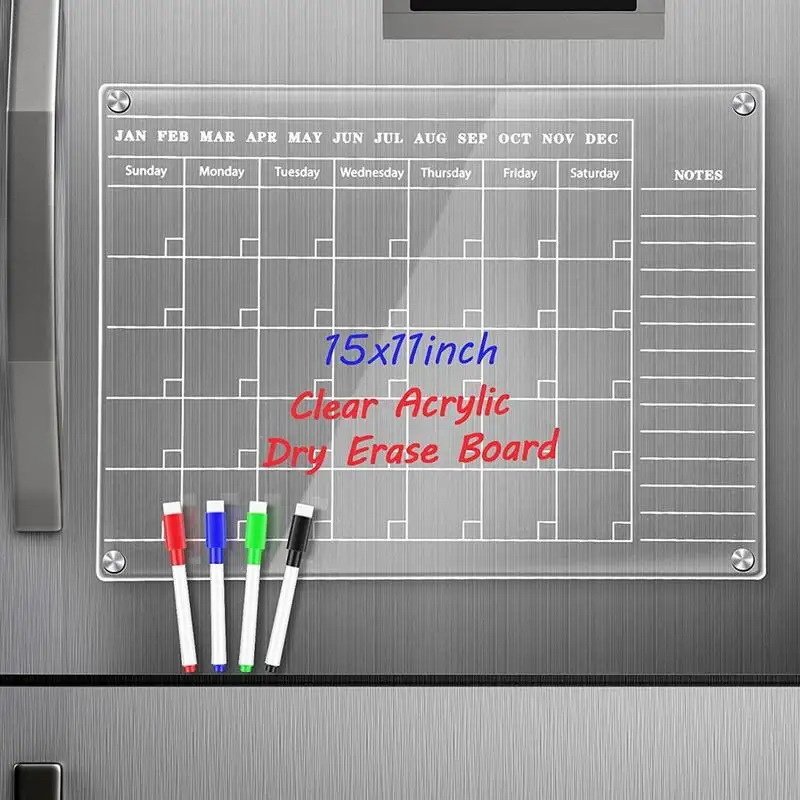 Magnetic Acrylic Board Refrigerator Planner Daily Weekly Monthly Fridge