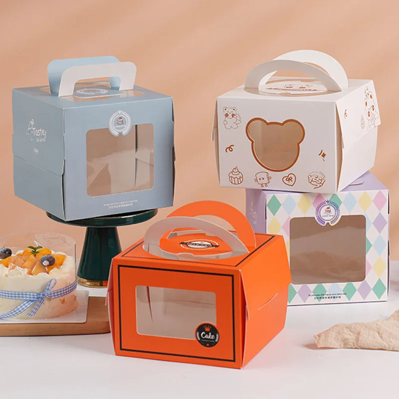 10Pcs Portable Handle Cake Boxes with Clear Window, Cupcake Pastry Cookie Dessert Packa... - SKU PHCB2332 - UGI Packaging