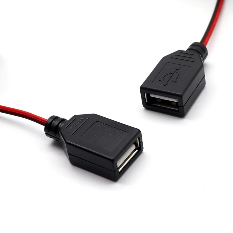 【1PCS】Alligator Test Clips Clamp to USB Male Female Connector Power Supply Adapter Wire 58cm Cable Red and Black