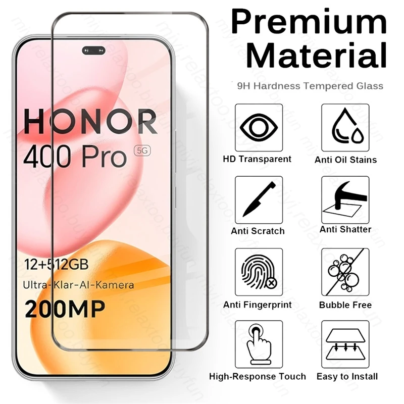 High-Definition 9D Tempered Glass Screen Protector with Camera Shield