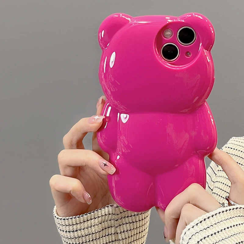 Reownest Custodia per iPhone 15 Pro Cover con Motivo Ciliegie, Morbida in TPU Slim e Carina Protezione Fotocamera Case per Ragazze e Donne – Rosa