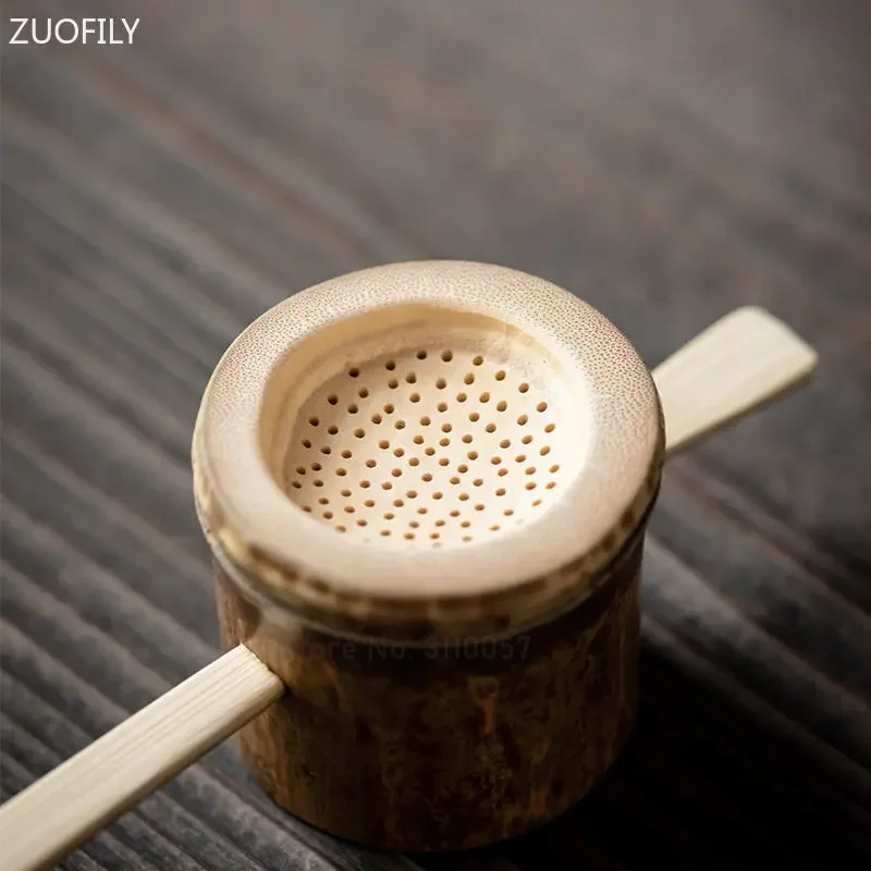 Bamboo Rattan Tea Infusers Tea Ceremony Utensils Long Handle Strainers Funnel Accessories Table Decor Teaware Kitchen Tool