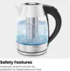Electric Kettle for Boiling Water, 1.8L 1500W, Removable Tea Infuser, Auto Shut Off, Boil-Dry Protection, BPA Free, Borosilicate 4