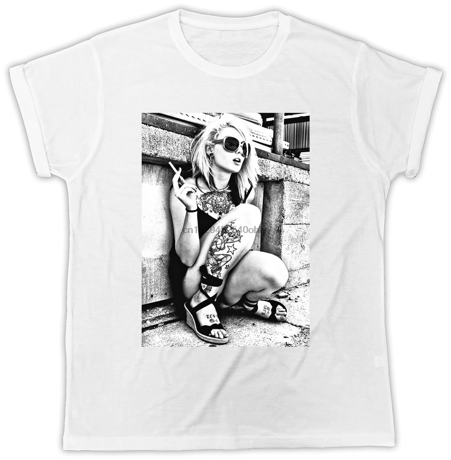 Blondie футболка с татуировкой для курительной девушки музыкальная |