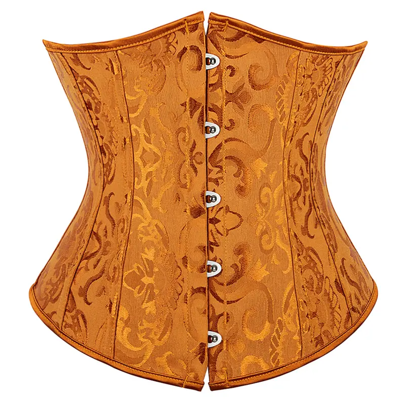 Underbust Corset Plus Size Gothic Corset Cincher Medieval Corsets for Women Jacquard Vintage Waist Corset Top Black White Purple - Image 22