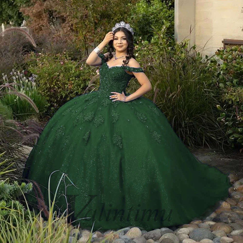 Valintimu Glamorous Off the Shoulder Quinceanera Dress Appliques Beads Lace Up Sweep Train 15 Anos Vestido Made to Order Plus quinceanera dresses
