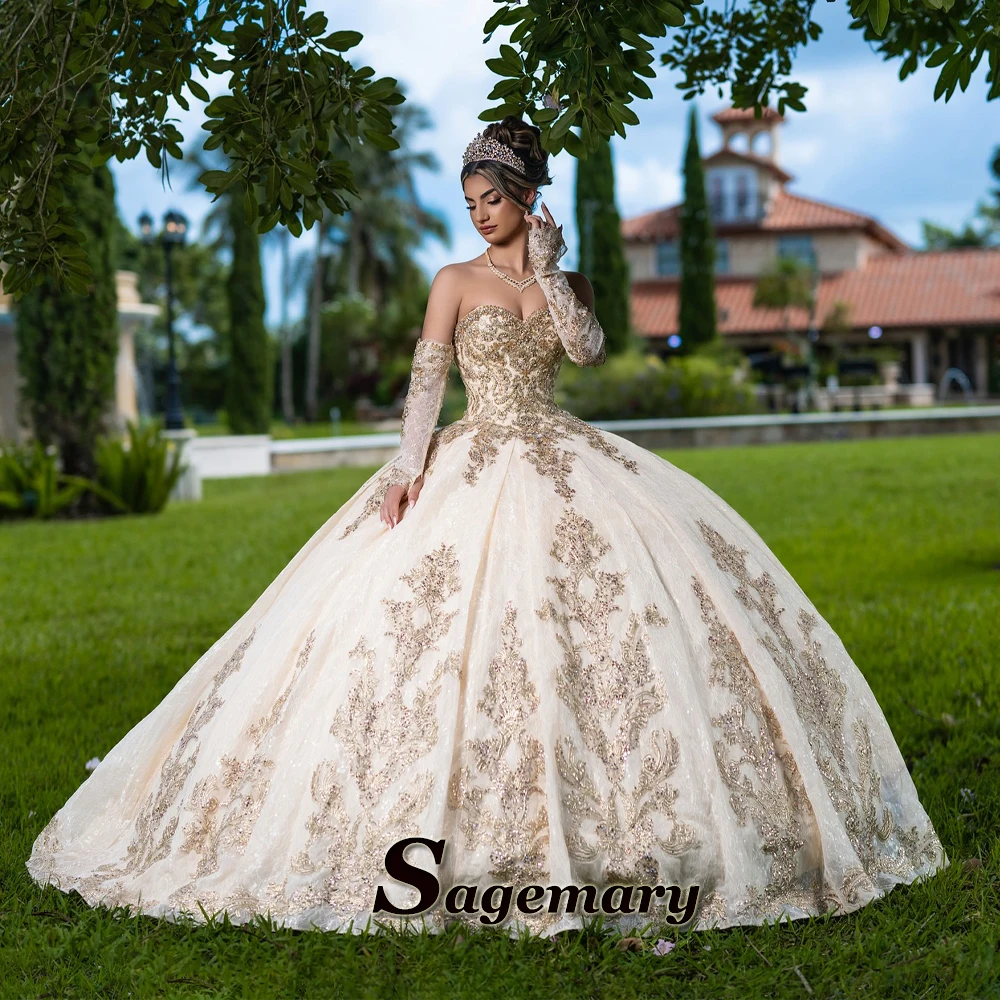 Quinceanera Dresses Sleeveless Pleat Appliques Sweetheart Vestido De 15 Quinceaneras Customized
