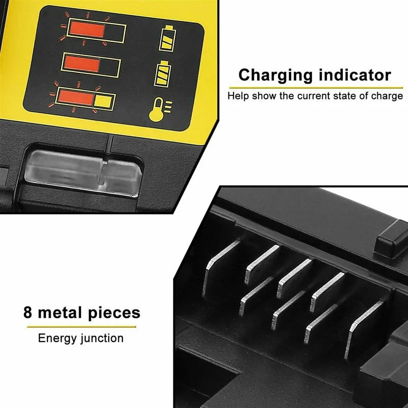 디월트용 리튬 배터리 충전기, DCB112 2A, 10.8V, 12V, 14.4V, 18V, 20V, DCB206, DCB205, DCB204, DCB203, DCB120,DCB107, DCB115, DCB1