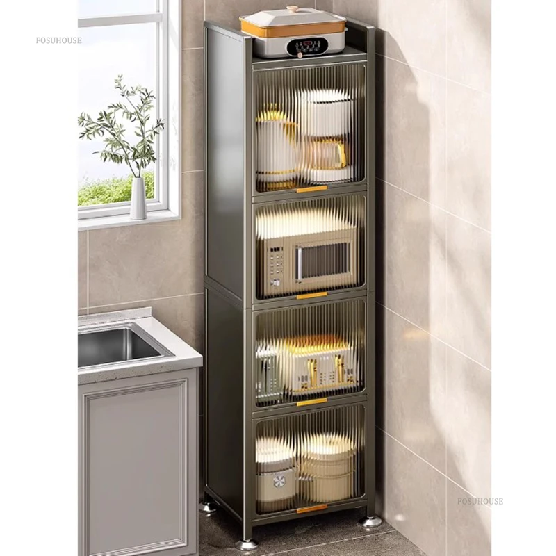 Multi-functional Multi-layer Kitchen Cabinets Household Microwave Kitchen Cabinet Minimalist Small Apartment Storage Cabinets