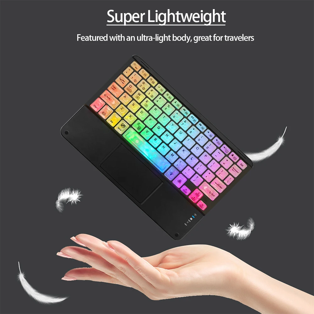 Wireless Keyboard Wireless Keyboard Mouse Tablet Keyboard Ipad Keyboard Tablet Keyboard Case Wireless Backlight Keyboard And Mouse With Touchpad For Apple Huawei Samsung Xiaomi Rechargeable Ultra-Thin Tablet Teclado