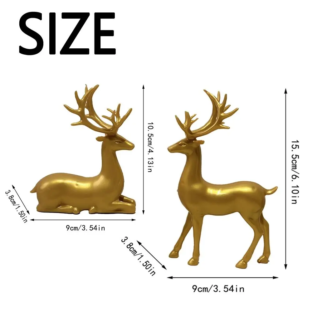 Elegant Creative Deer Desktop Ornament Modern Cute Reindeer Sculpture Exquisite Durable Christmas Deer Statue Office Desktop