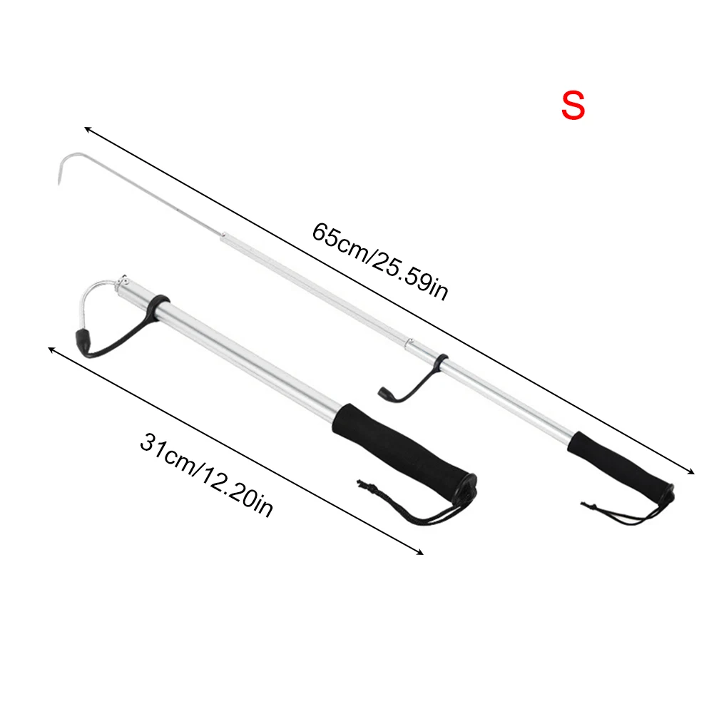 Telescopic Fishing Gaff 65cm/89cm/116cm Scalable Fish Grip Stainless Steel  Aluminum Spear Hook Tack Fishing Tackle Pesca Tool