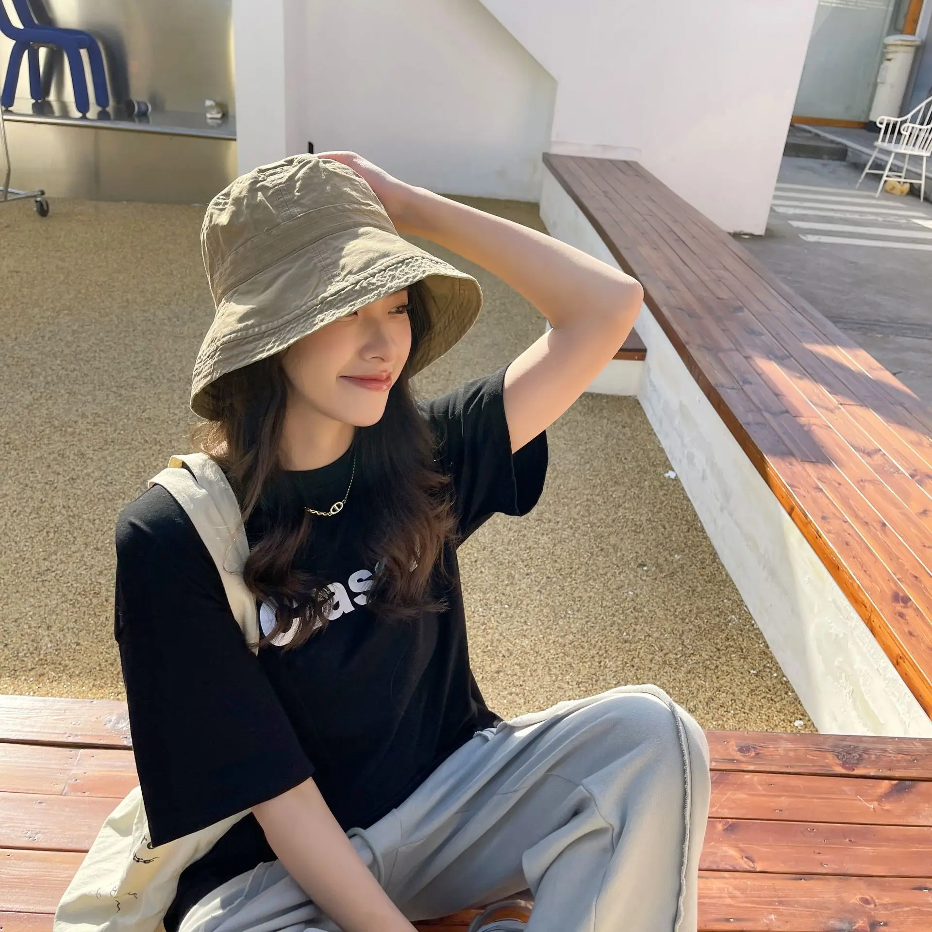 Hot Sale 2024 Spring Autumn Bucket Men Solid Colors Panama Sun Fisherman Hat for Women_voghion.com