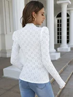 Jaime Embroidery Half Turtleneck Long Sleeve Top 2