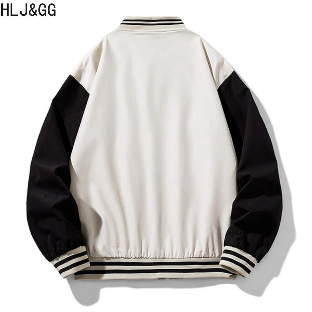 HLJ&GG Autumn Winter New Man's Bomber Jacket Classic Patchwork Jackets Coat Korean Style Fashion Stand Coller Tops Coat for Male